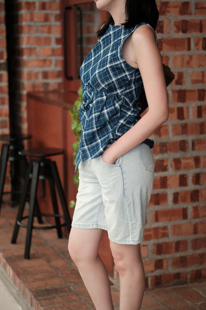 Zoé Relaxed Fit Denim Bermuda Shorts