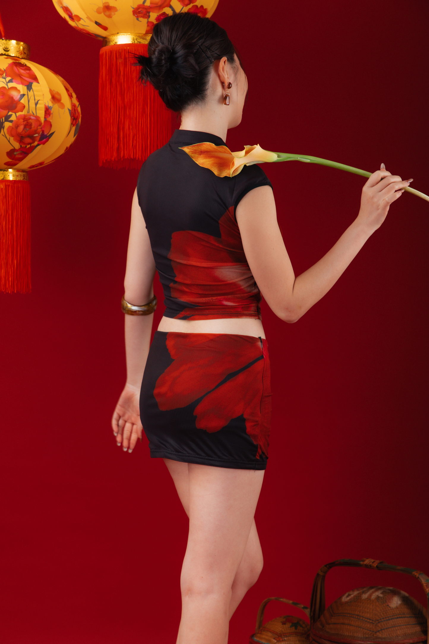 Luna Rose Cheongsam Crop Top/Mini Skirt (In-Stock)