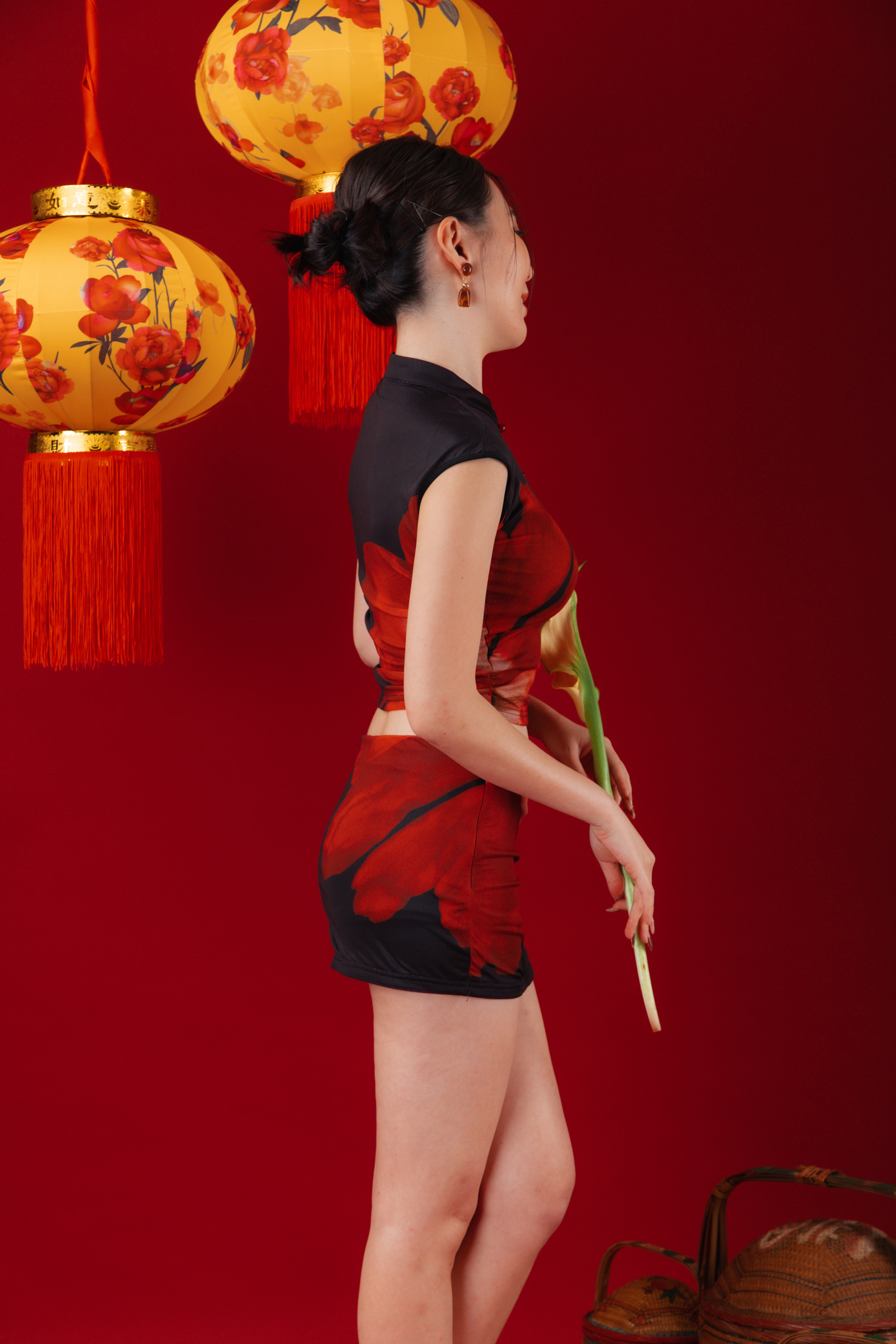 Luna Rose Cheongsam Crop Top/Mini Skirt (In-Stock)