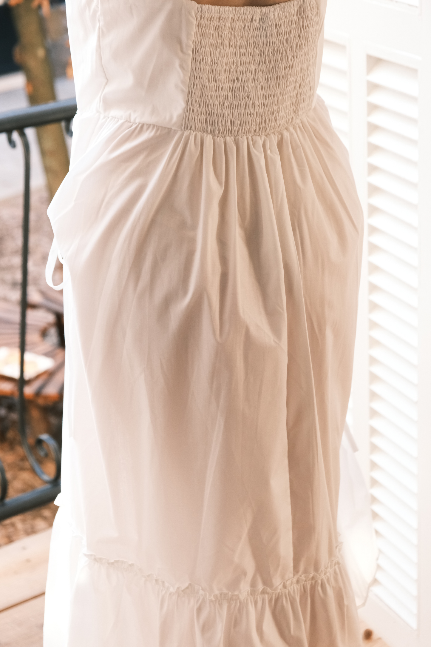 Éloise Ruffled Maxi Dress in White