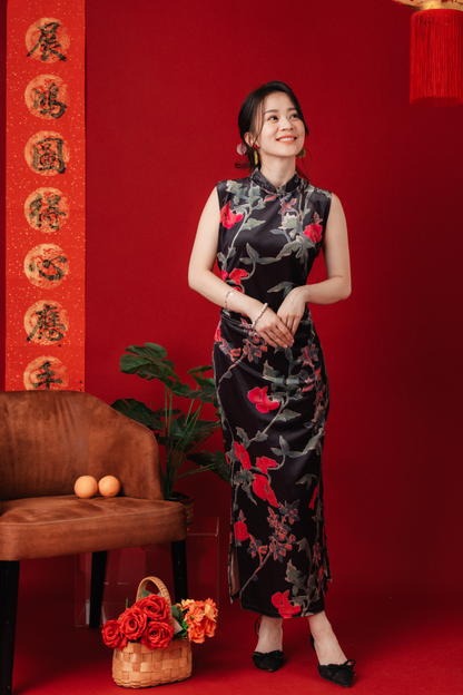 Veyna Velvet Blossom Cheongsam