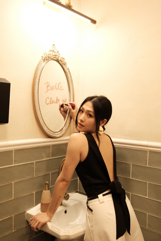 Charlotte Tie-Back Top in Black