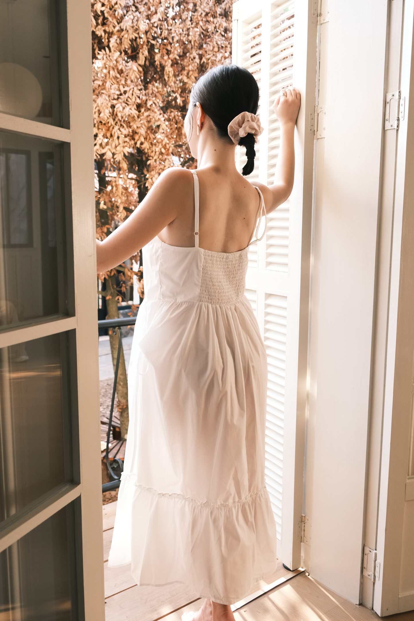 Éloise Ruffled Maxi Dress in White