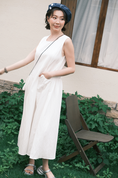 Elodie Midi Dress in Soft White