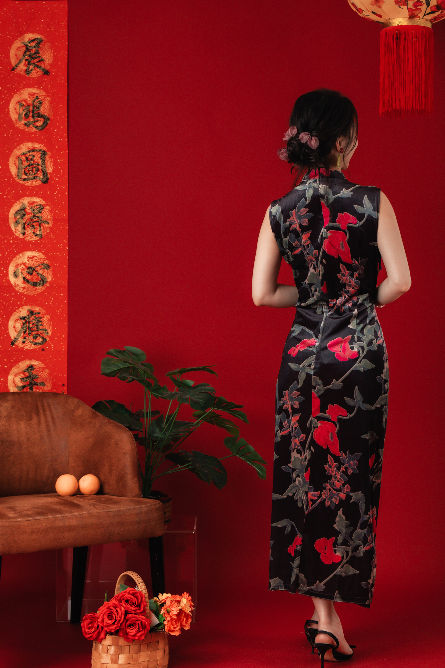Veyna Velvet Blossom Cheongsam