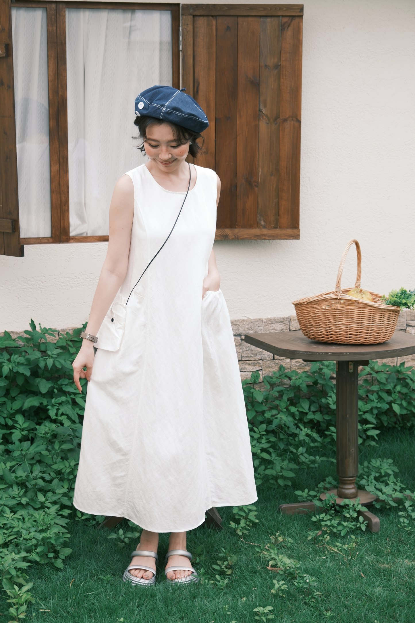Elodie Midi Dress in Soft White
