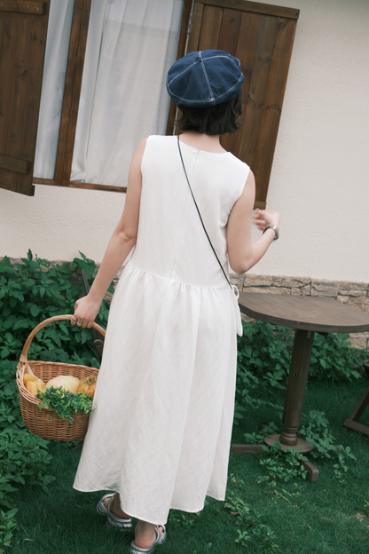 Elodie Midi Dress in Soft White