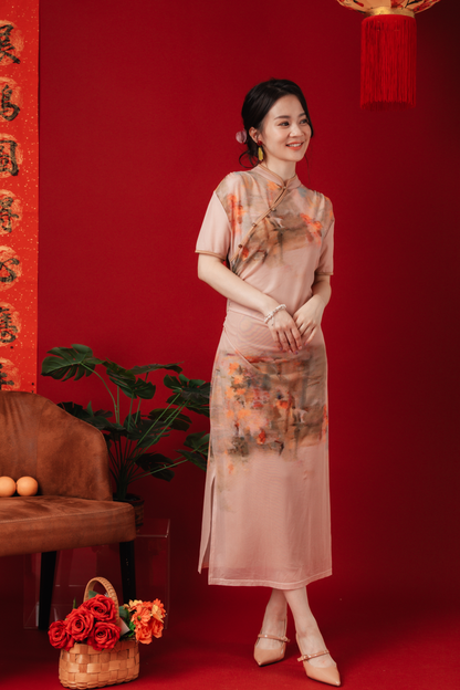 Celia Painted Bloom Cheongsam Dress