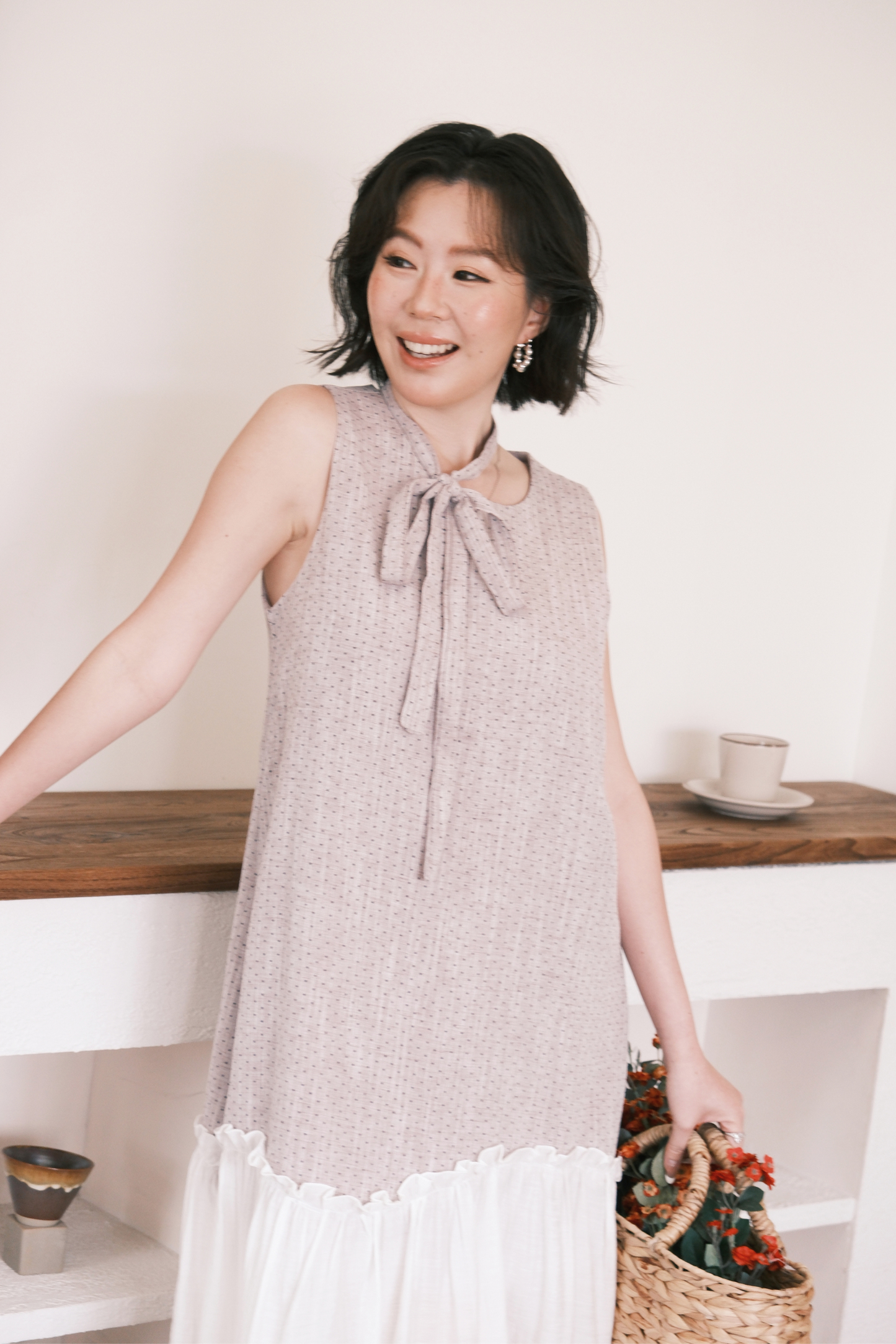 Aurelia Dot Maxi Dress in Lavender Mist