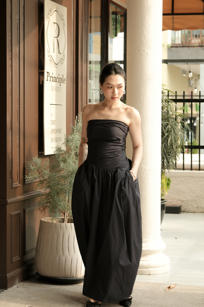 Céline Pure Bow Gown in Dark Blue