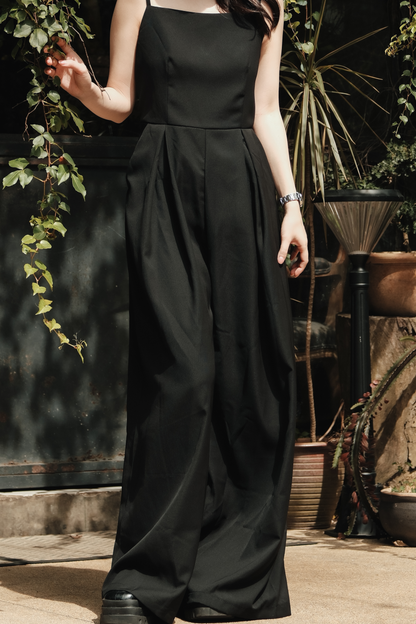 Chloé Back-Strap Wide-Leg Jumpsuit in Black
