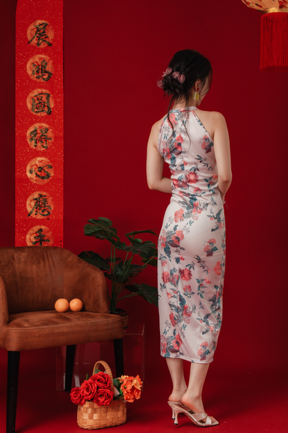 Bloom Halter Silhouette Cheongsam Dress (In-Stock)