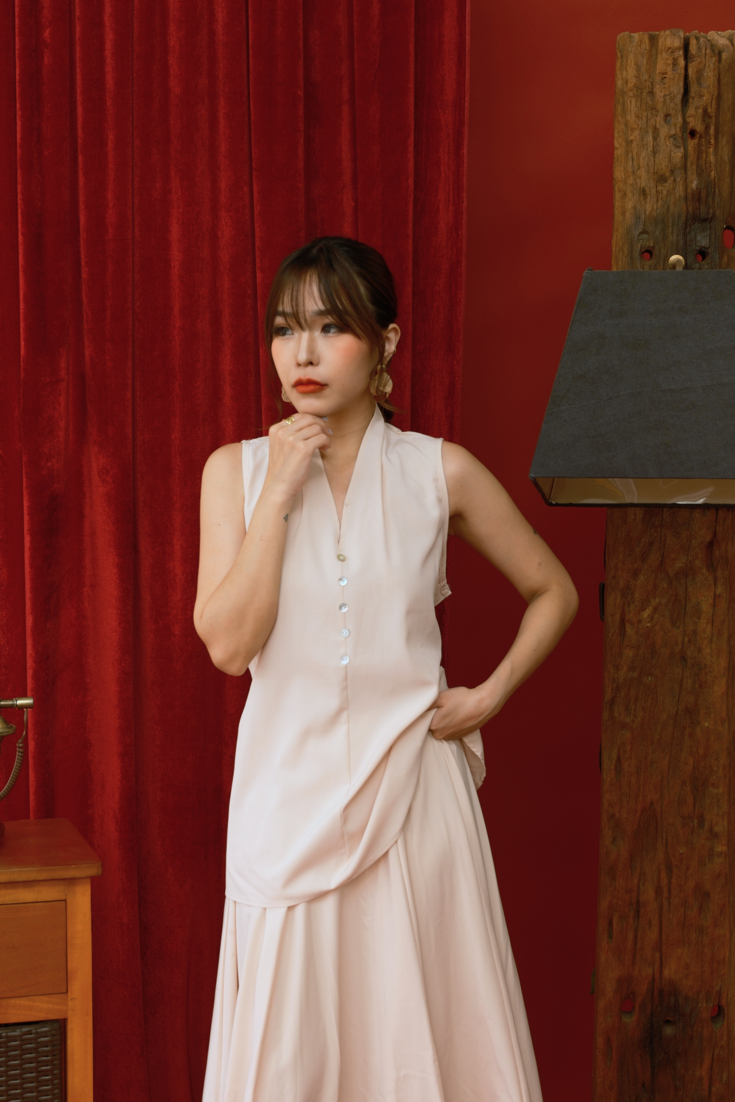 Serene Drape Halter Two-Piece Set (In-Stock)