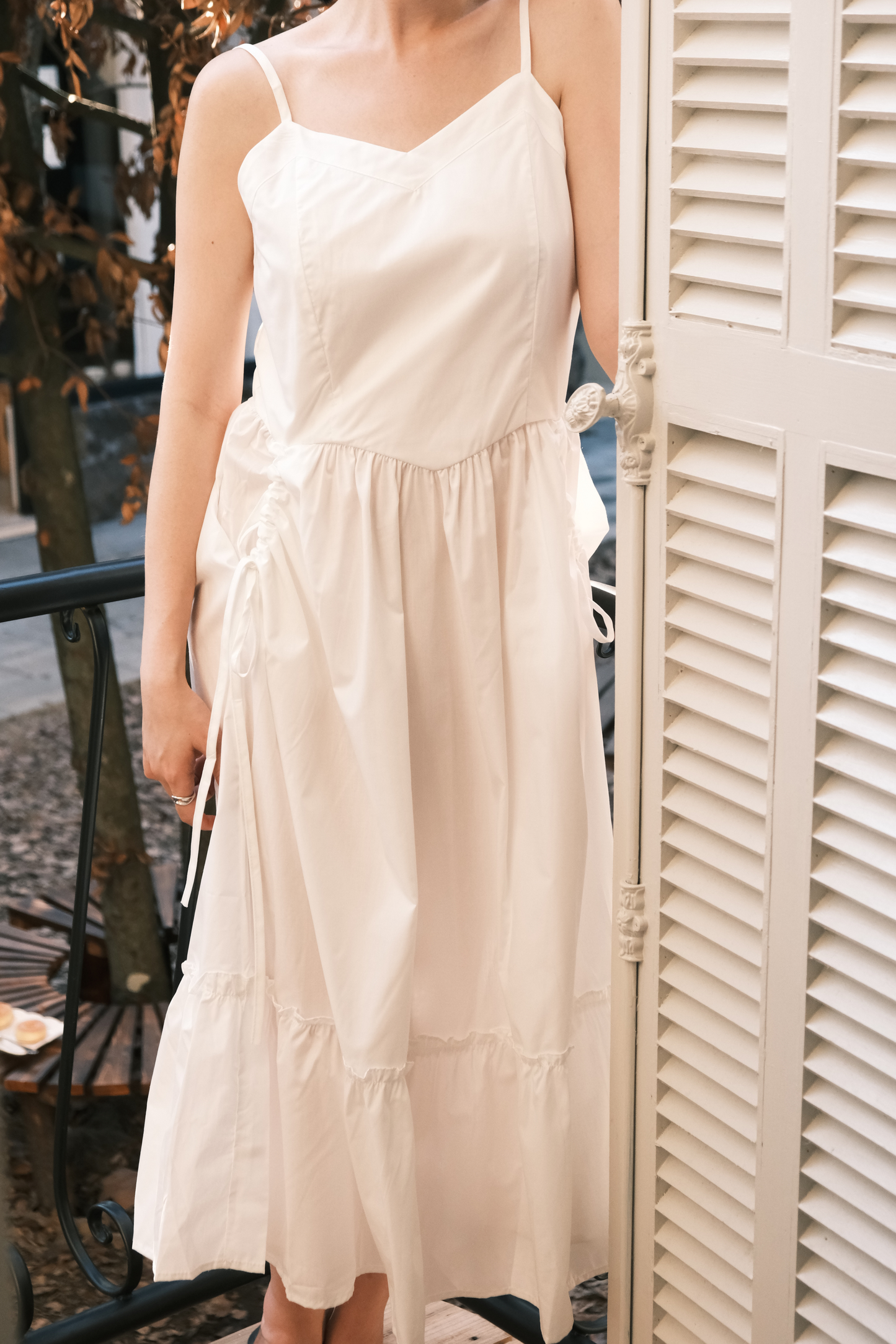 Éloise Ruffled Maxi Dress in White