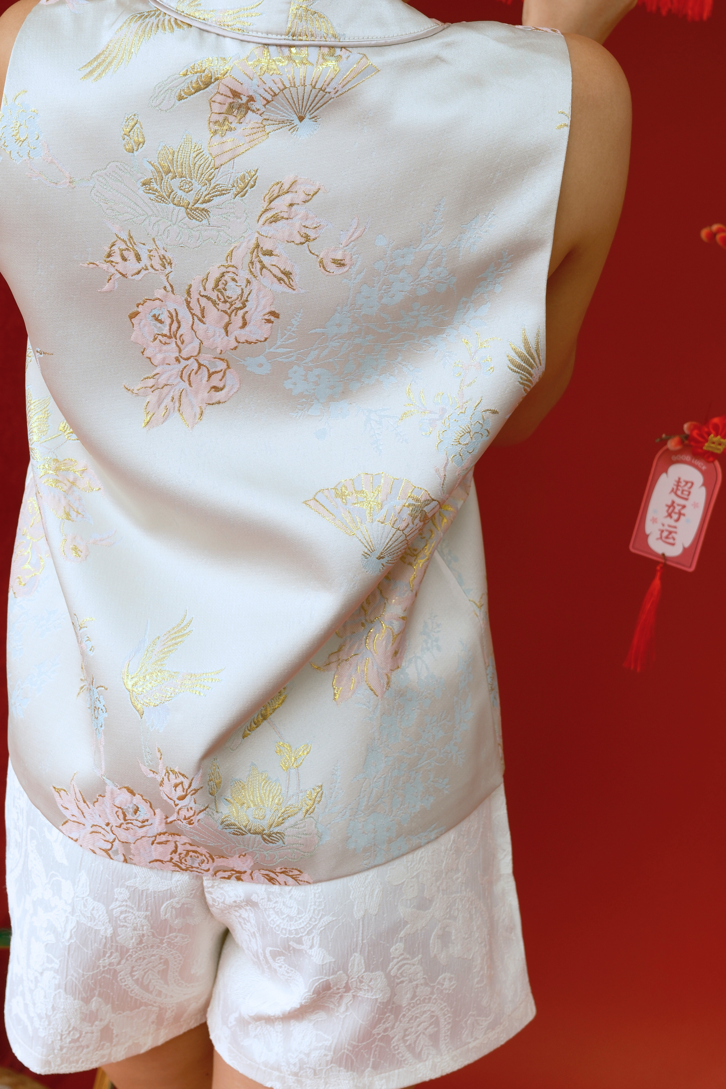 Celestial Embroidered Brocade Vest (In-Stock)