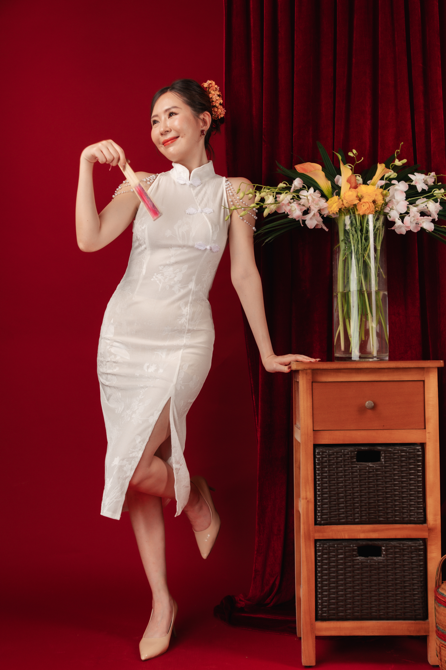 Luna Pearl Cheongsam Dress (In-Stock)