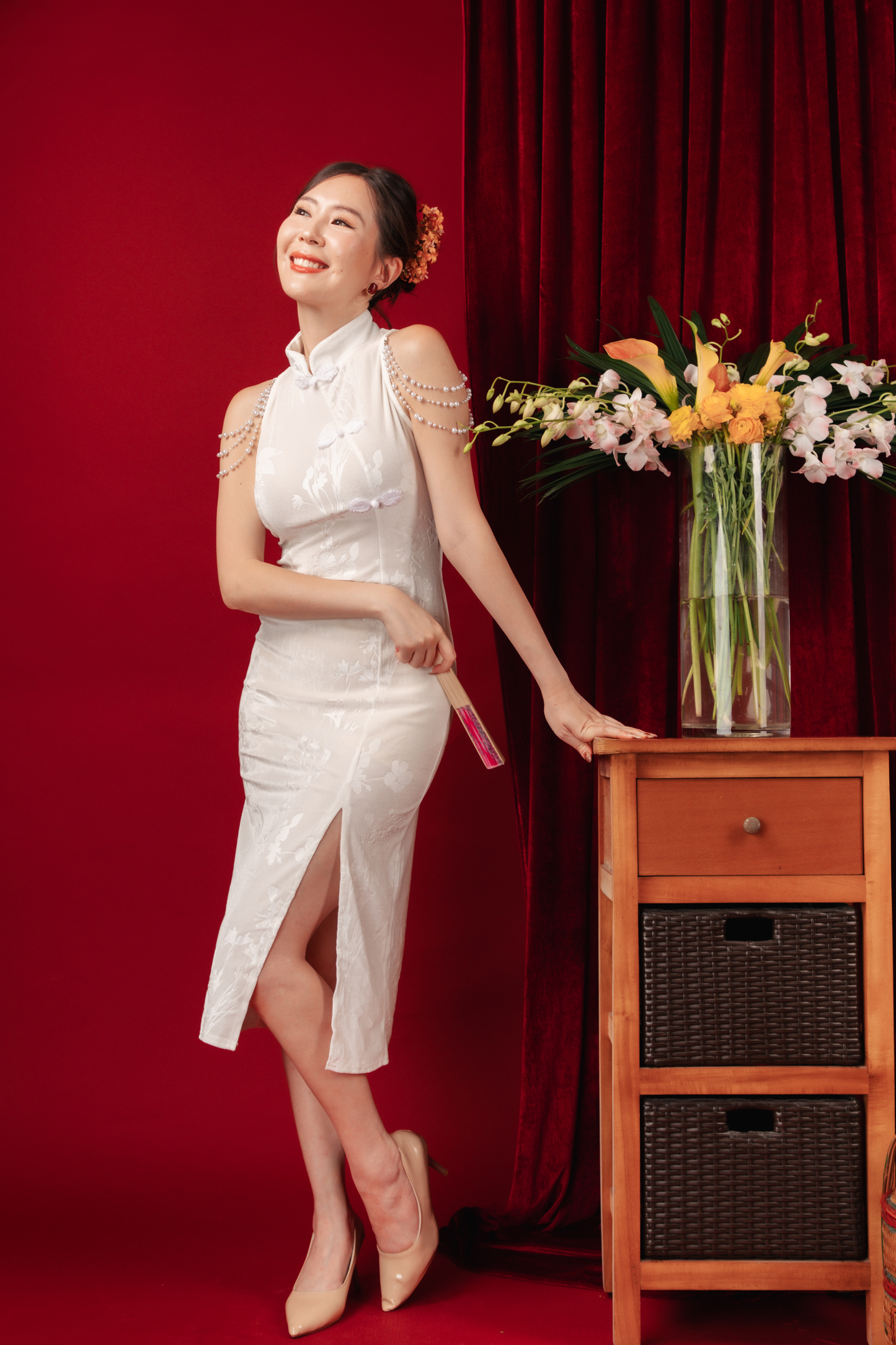 Luna Pearl Cheongsam Dress (In-Stock)