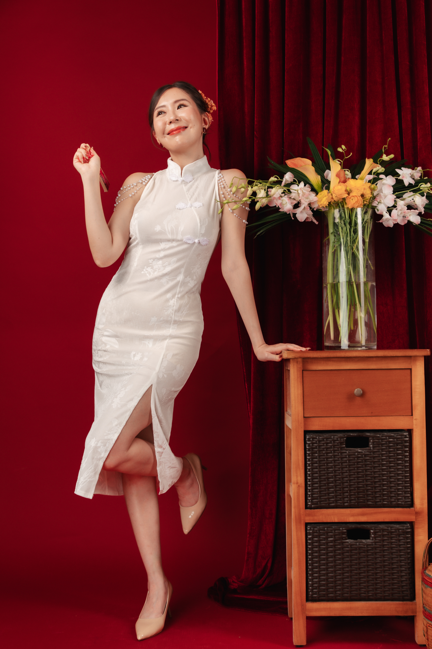 Luna Pearl Cheongsam Dress (In-Stock)