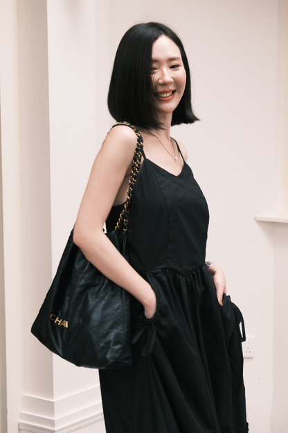 Éloise Ruffled Maxi Dress in Black