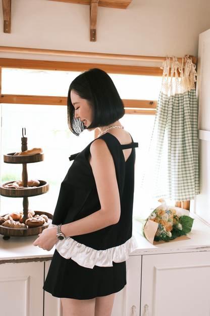 Émilie Ruffle Bow-Tie Top