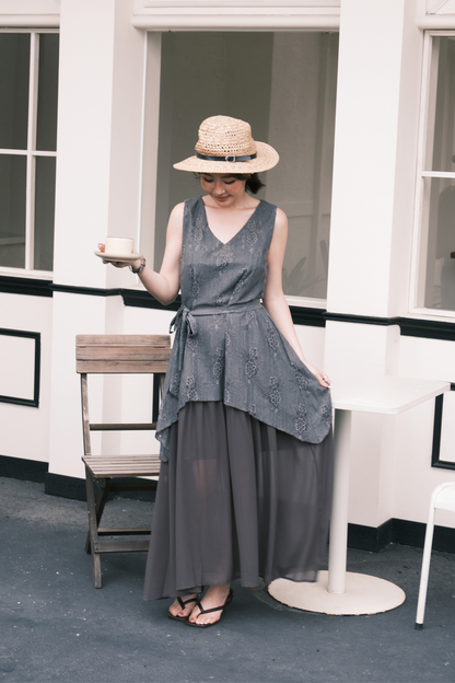 Isolde Layered Dress in Grey
