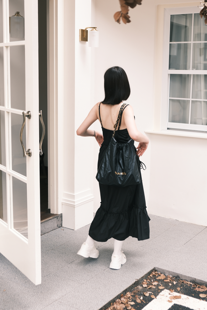 Éloise Ruffled Maxi Dress in Black