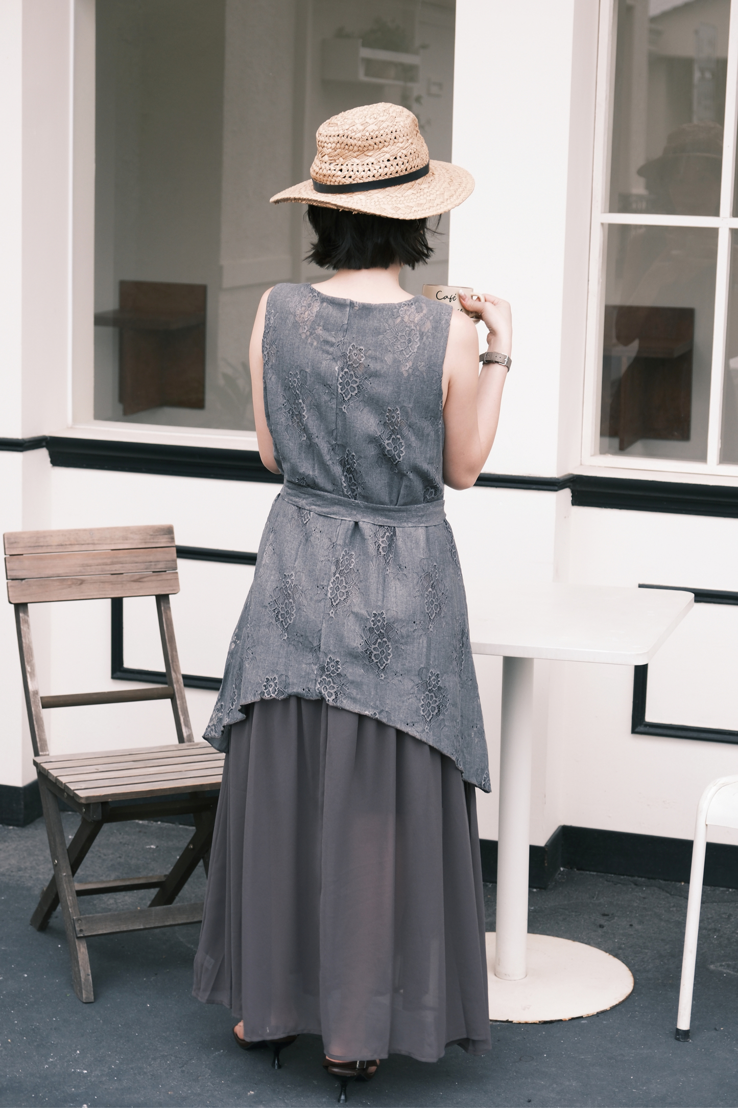 Isolde Layered Dress in Grey