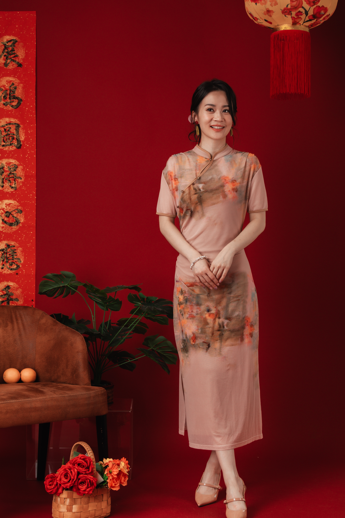 Celia Painted Bloom Cheongsam Dress