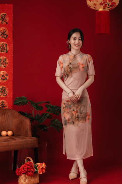 Celia Painted Bloom Cheongsam Dress