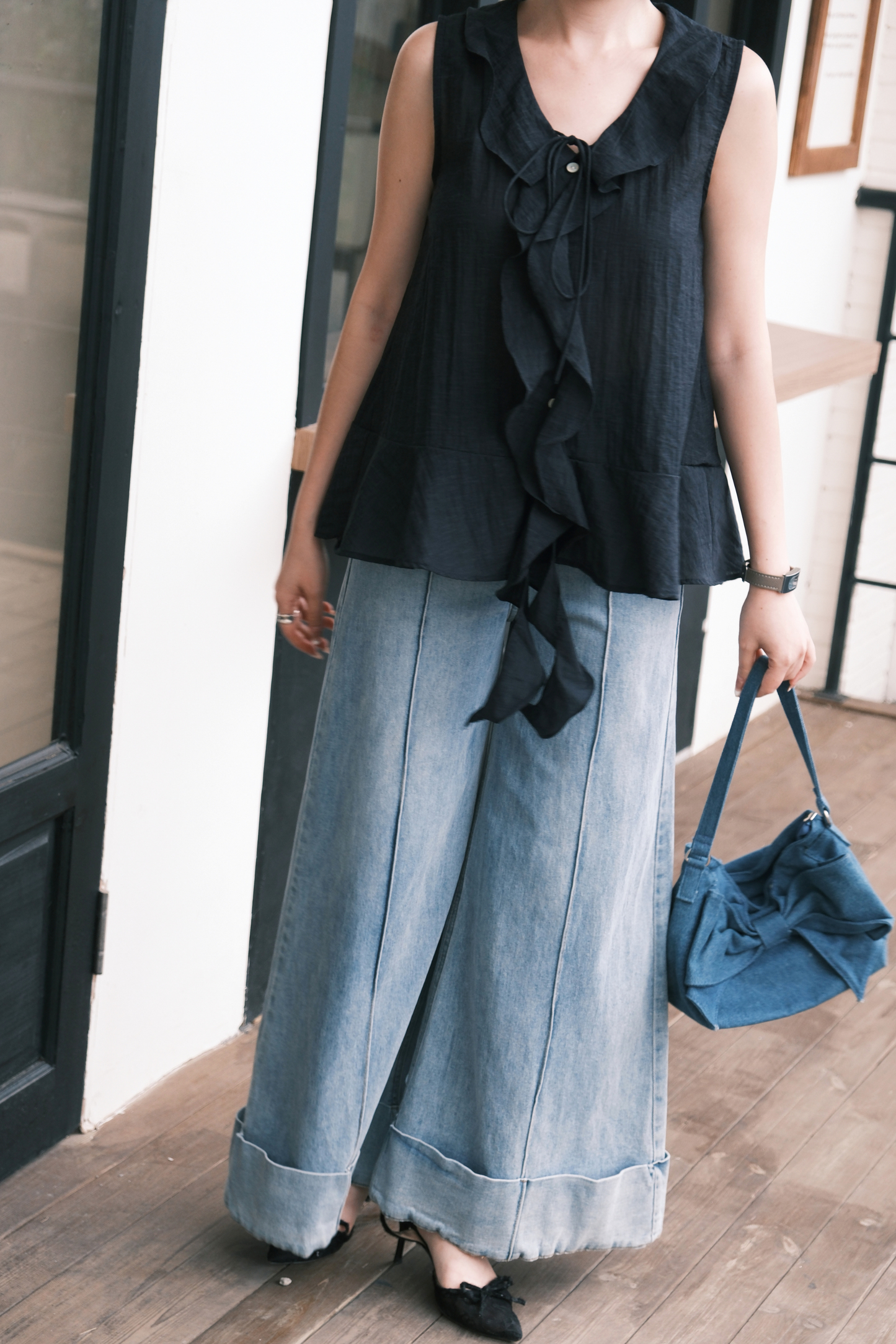 Amélie Denim Palazzo Pants