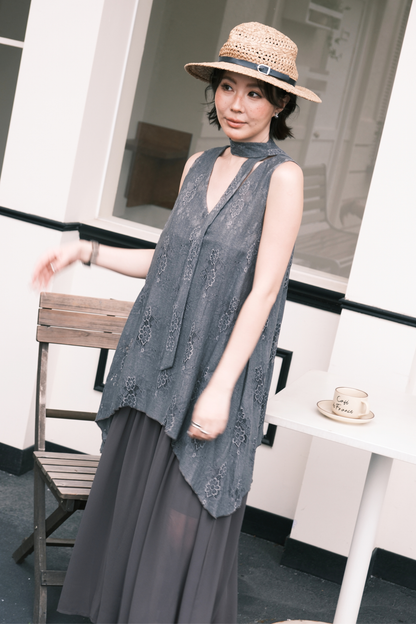 Isolde Layered Dress in Grey