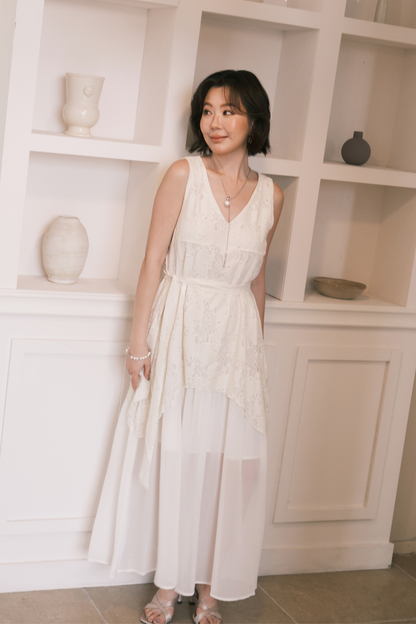 Isolde Layered Dress in Cream
