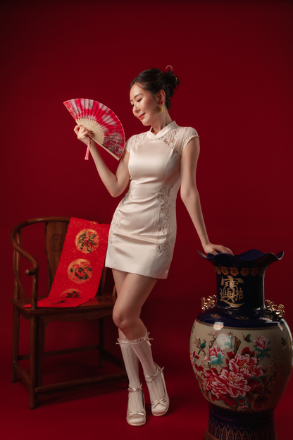 Ivory Grace Lace Cheongsam Dress (In-Stock)