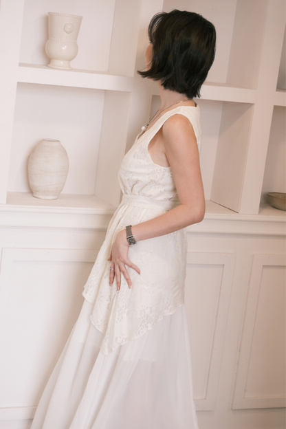 Isolde Layered Dress in Cream