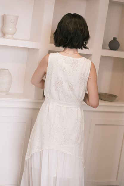 Isolde Layered Dress in Cream