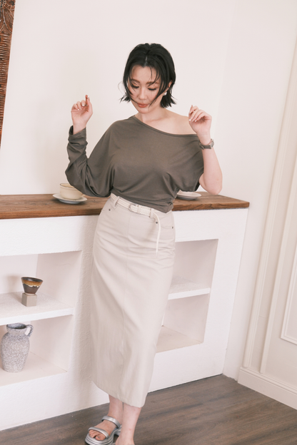 Noa Midi Skirt in Cream