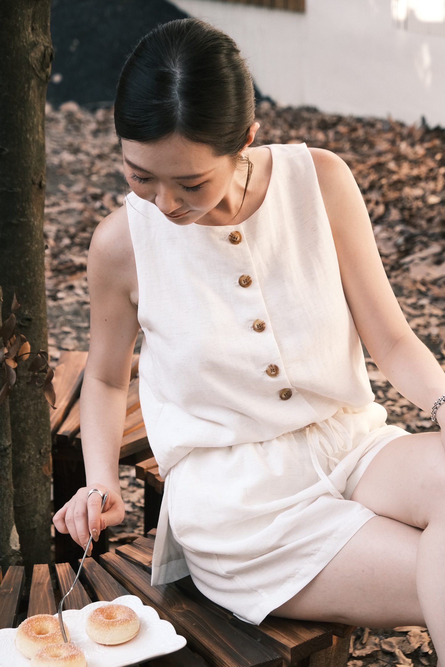 Amélie Linen Vest/ Shorts