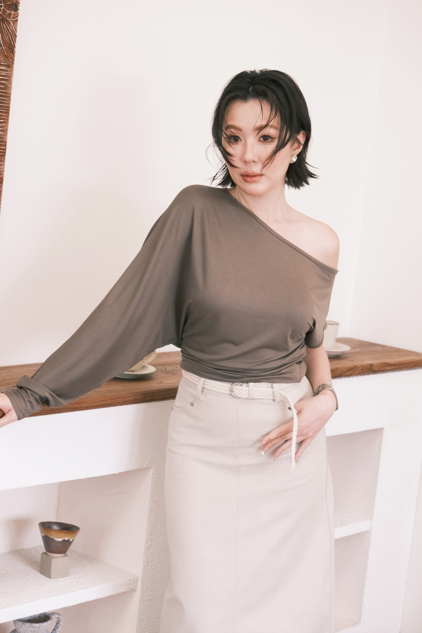 Soleil Asymmetrical Top in Green