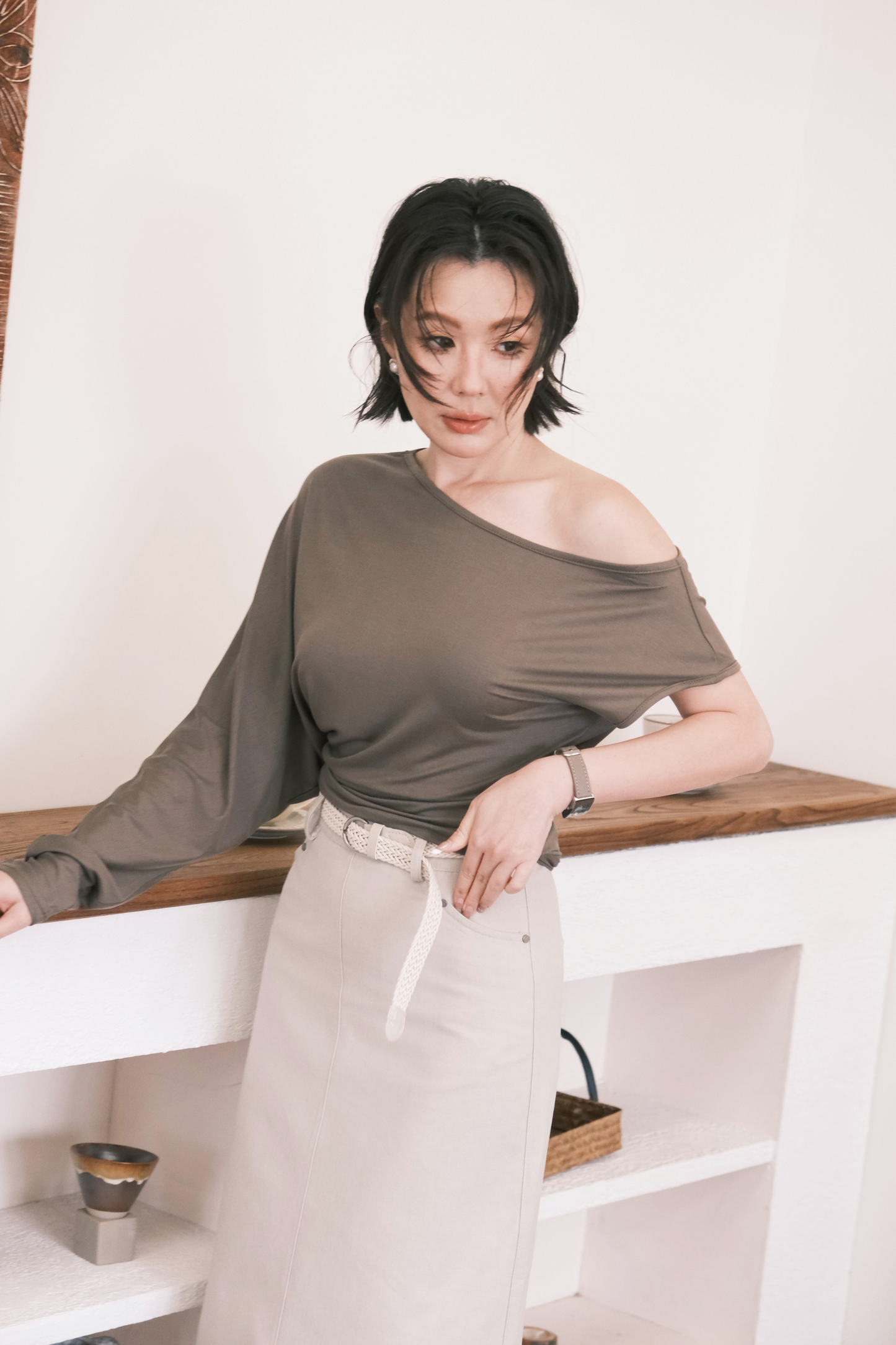 Soleil Asymmetrical Top in Green