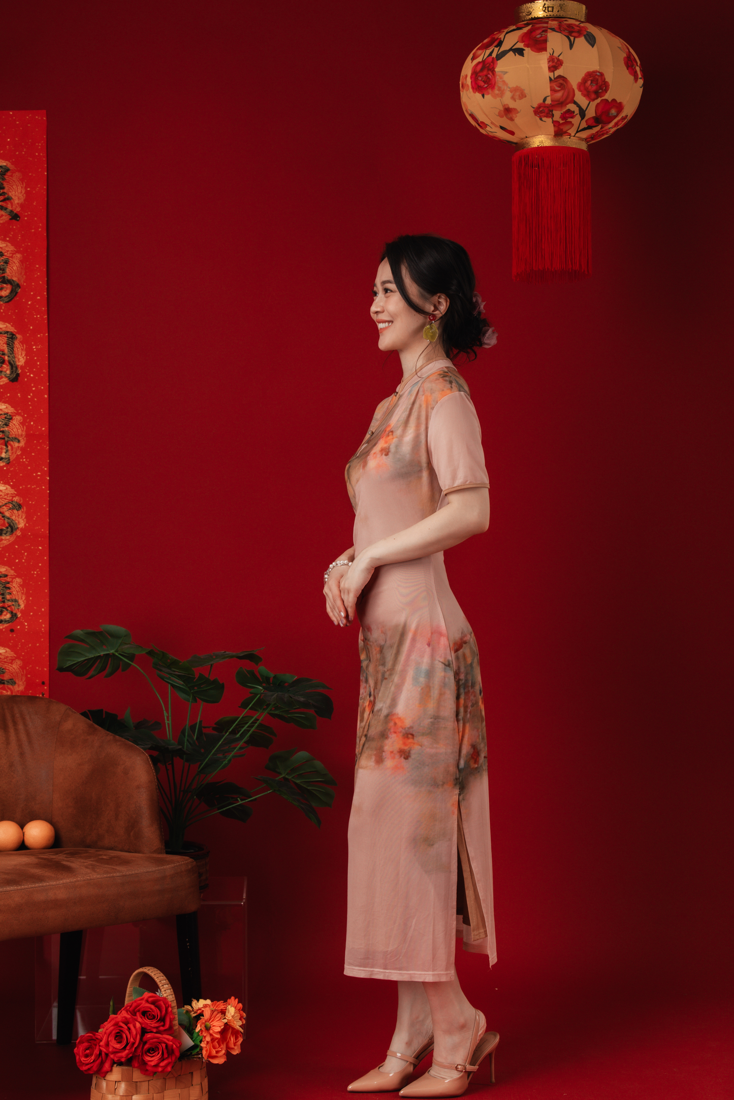 Celia Painted Bloom Cheongsam Dress