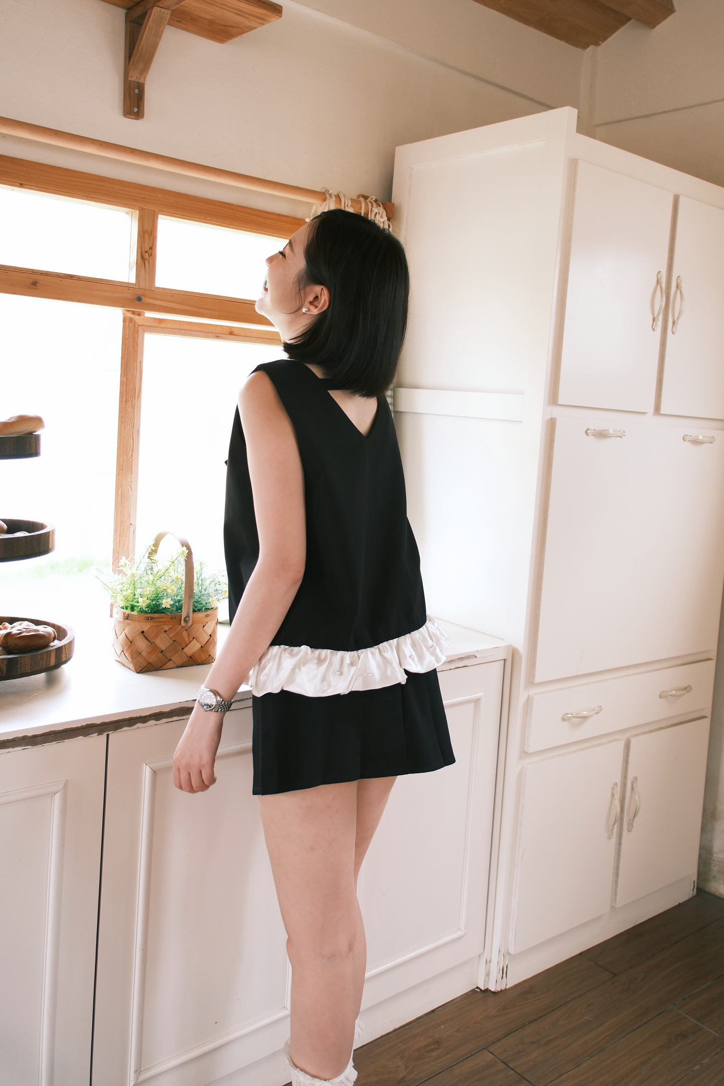 Émilie Ruffle Bow-Tie Top