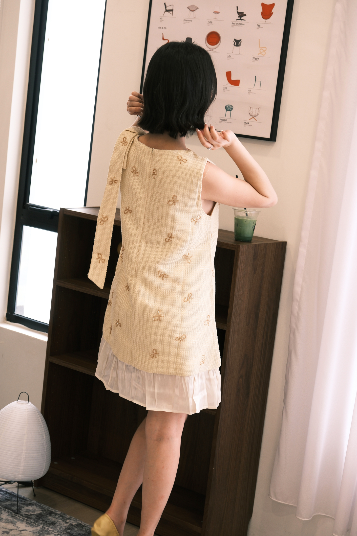 Liora Ribbon Tweed Mini Dress