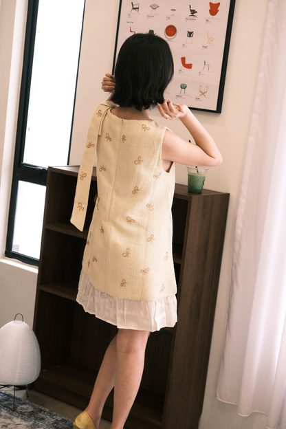 Liora Ribbon Tweed Mini Dress