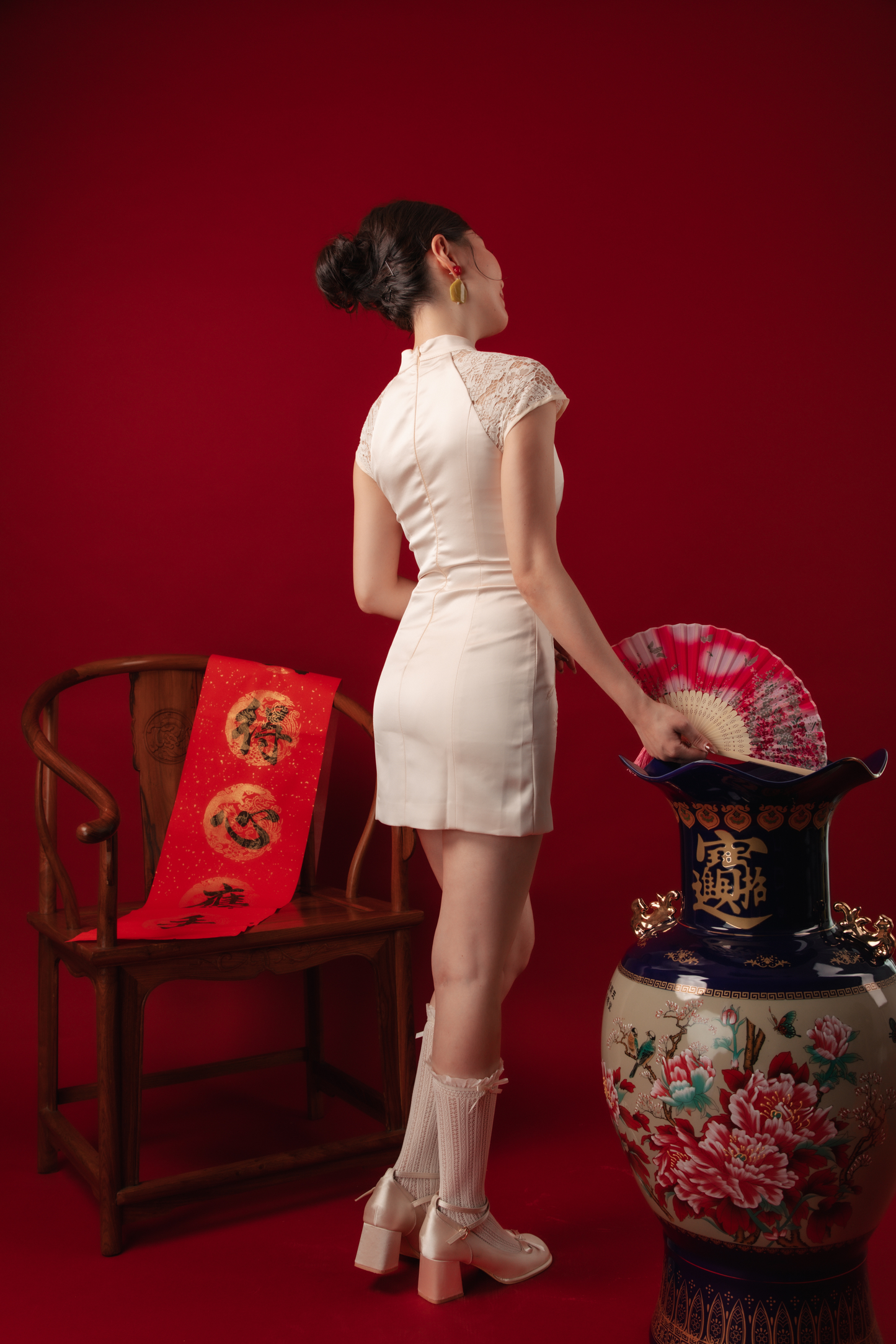 Ivory Grace Lace Cheongsam Dress (In-Stock)