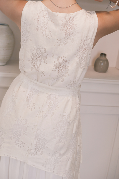Isolde Layered Dress in Cream