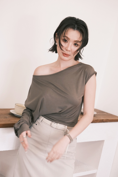 Soleil Asymmetrical Top in Green