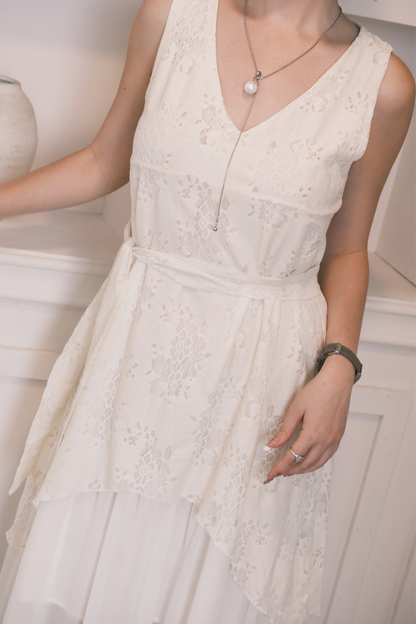 Isolde Layered Dress in Cream