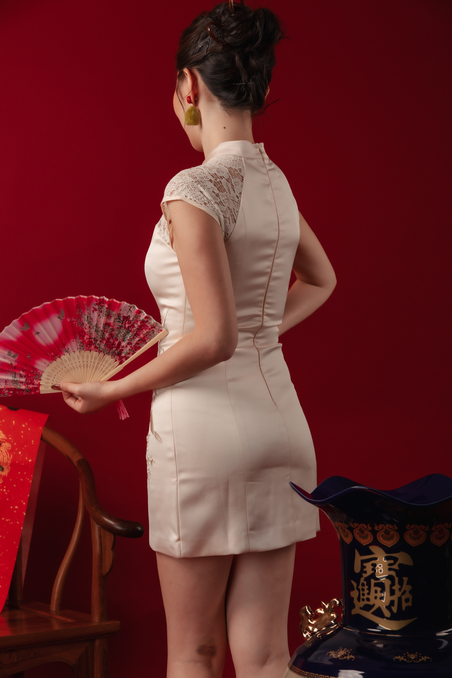 Ivory Grace Lace Cheongsam Dress (In-Stock)