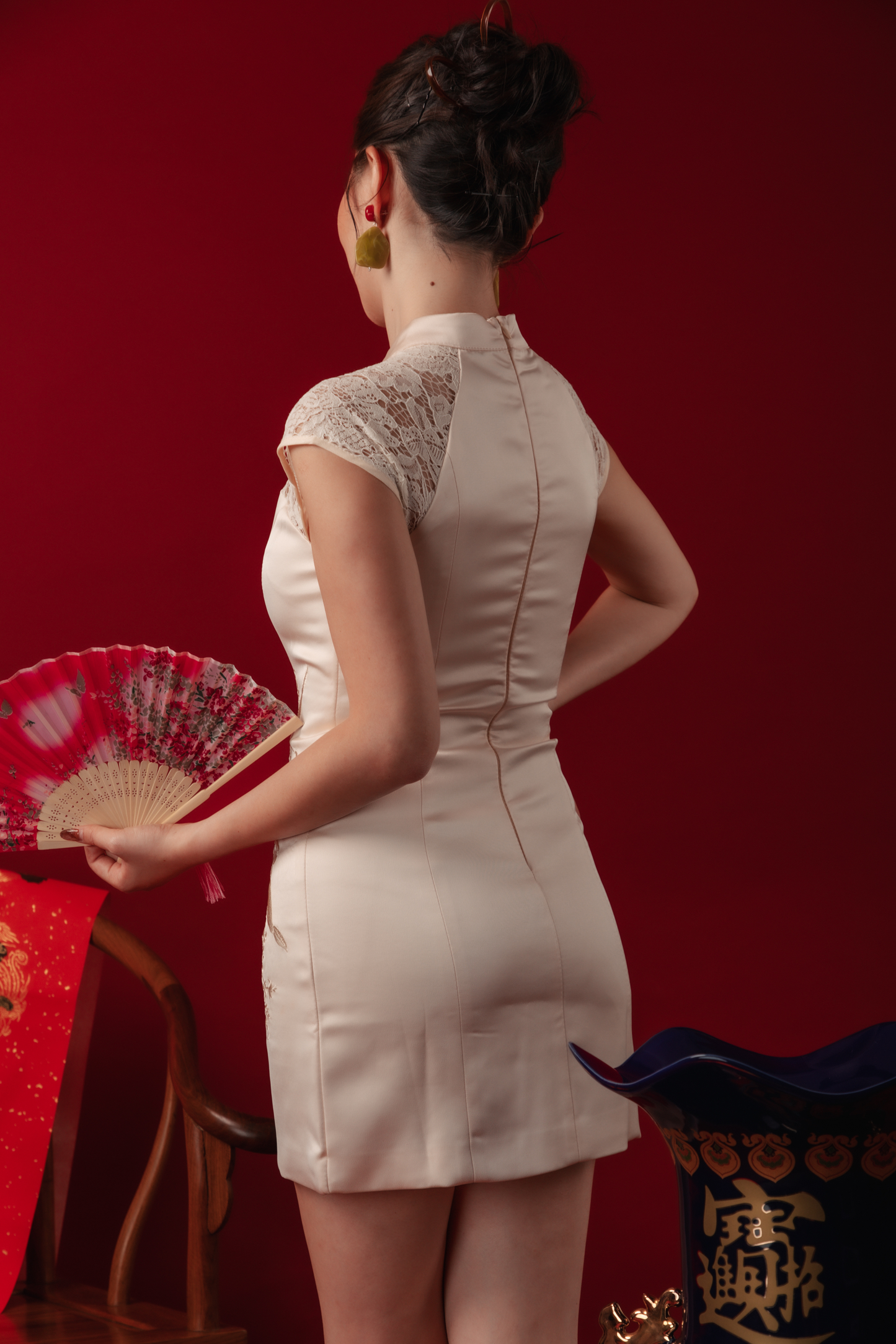 Ivory Grace Lace Cheongsam Dress (In-Stock)