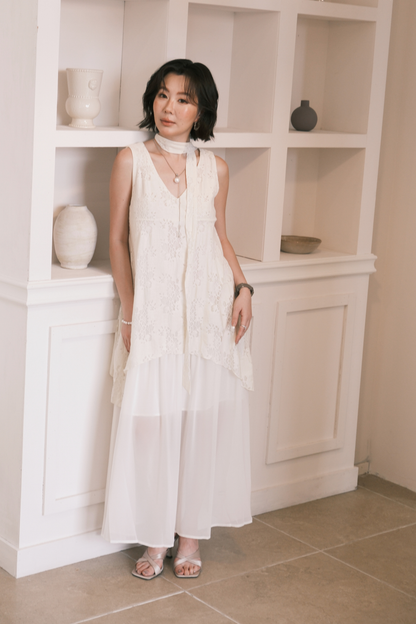 Isolde Layered Dress in Cream